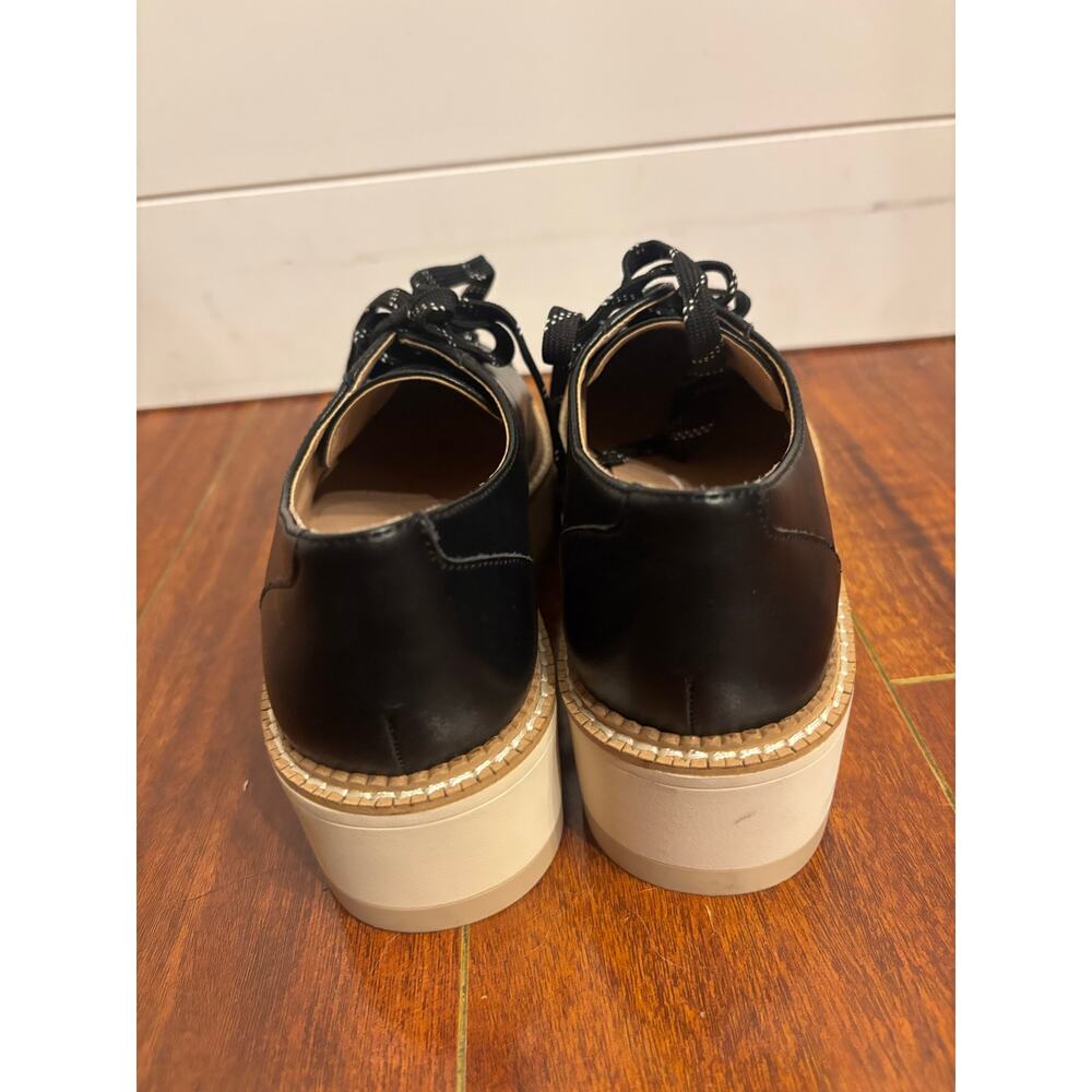Chelsea & Violet Irena Black Leather Oxford Platform Loafers Shoes Size 8 - Picture 4 of 8